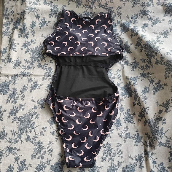 Marine Serre Moon Print Open Back On Piece Swimsuit - Picture 2 of 8